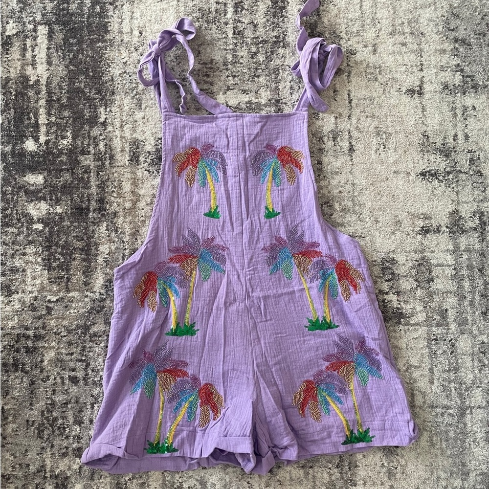 Lavender QOS Palm Tree Romper